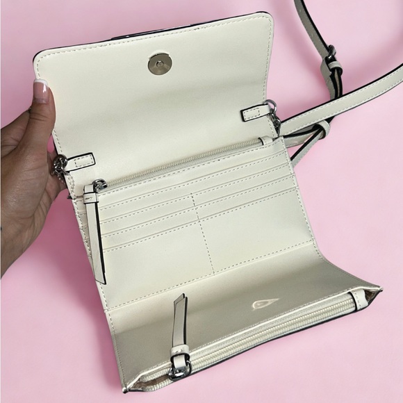 NWT Calvin Klein | Brown & White Monogram Crossbody Bag - Picture 9 of 14